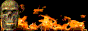 Funny on fire skeleton button